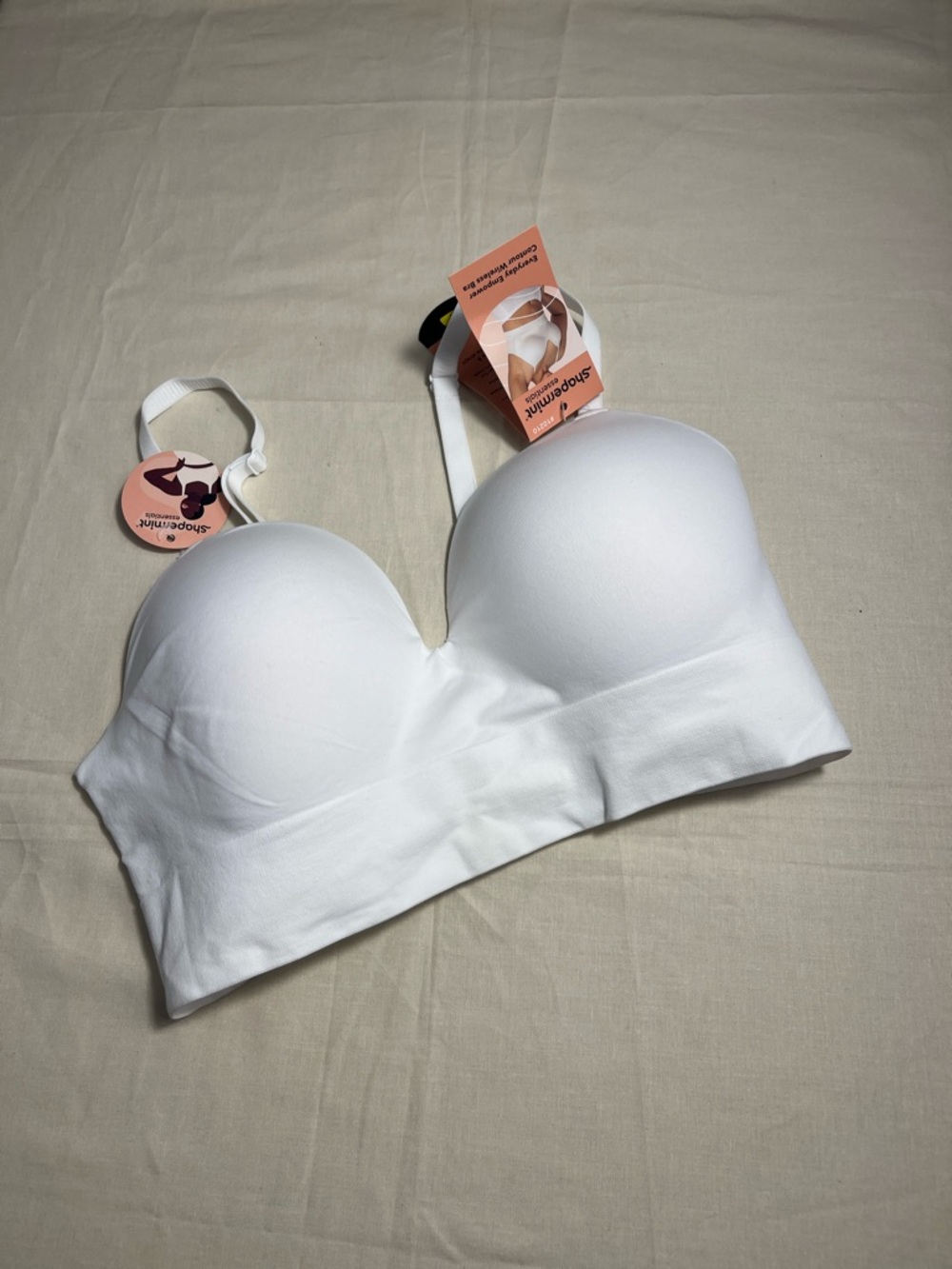 Shapermint White Seamless Convertible Bra — Strapless & Removable Straps